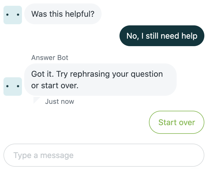 Image showing a short conversation with a chatbot