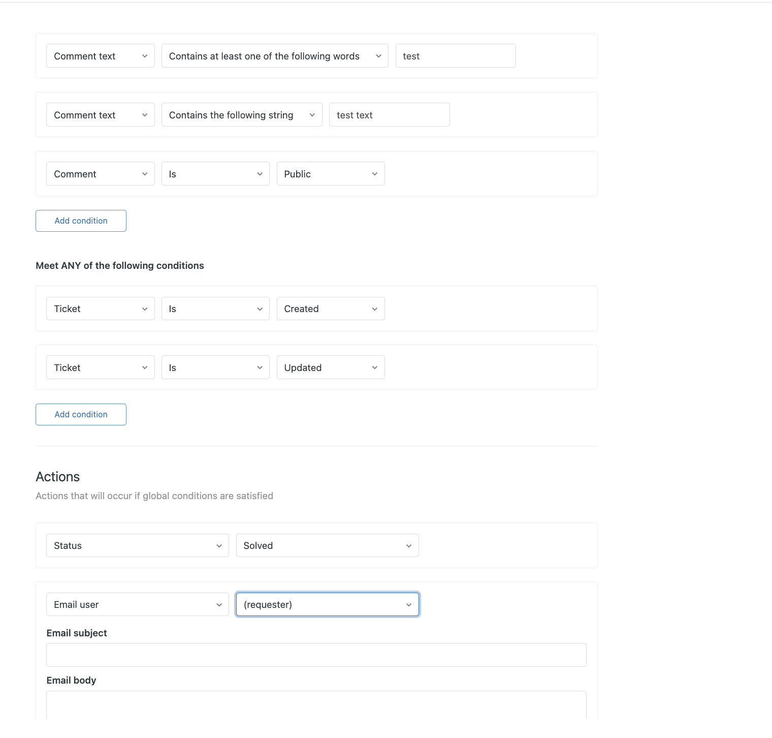 zen desk automatic ticket response