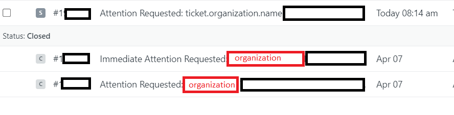 Zendesk Macros: organization placeholder in the Subject is not ...